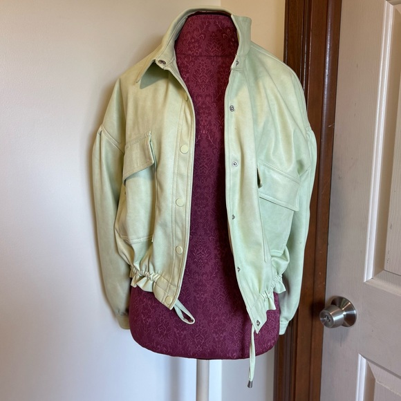 7 For All Mankind Mint Green Jacket Large NWOT - Picture 1 of 7
